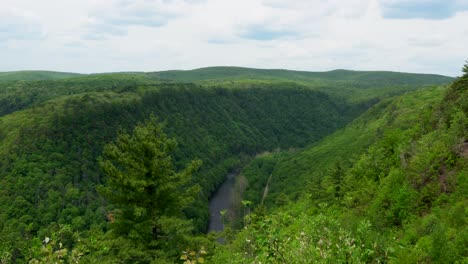 a high angle view of the pine creek gorge or the grand canyon of pennsylvania