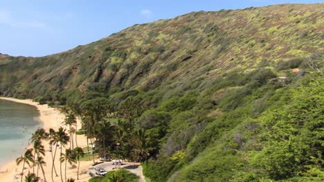 the beach of hanauma bay, hawaii kai neighborhood of east honolulu, oahu