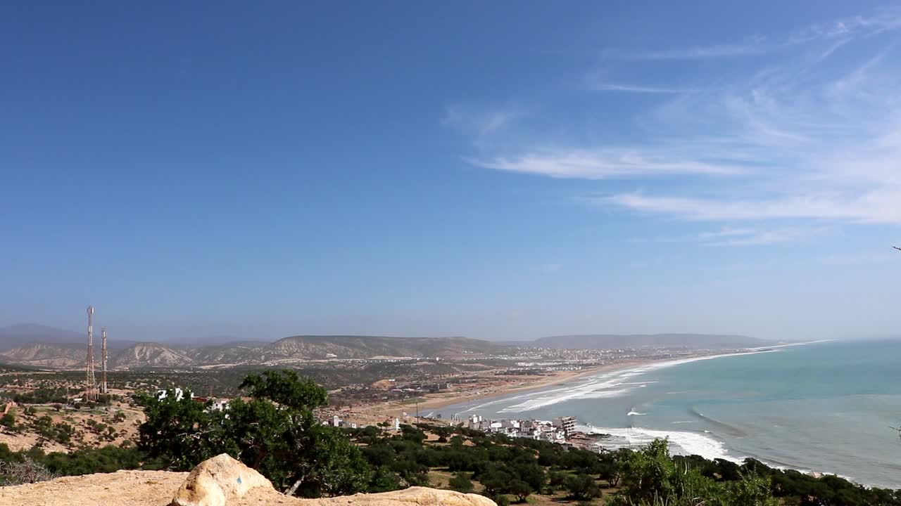 view over Tazghazout beach Morocco