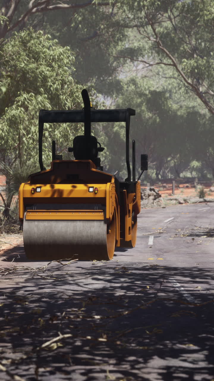 carretera de rodillos en una carretera rural