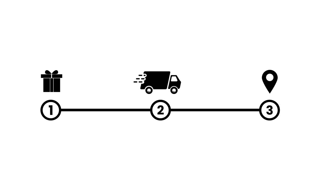 Fast delivery tracking online animation isolated on white background