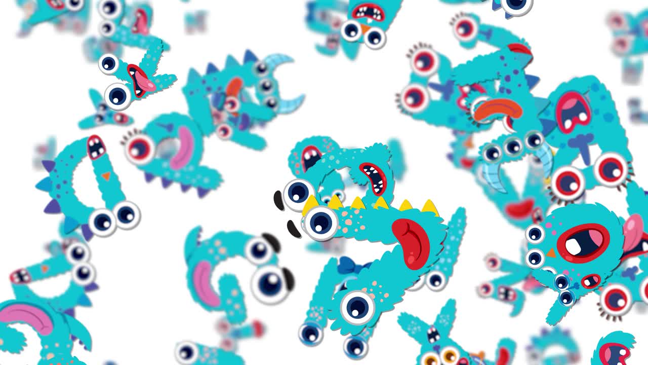 Colorful fluffy letters animate dynamically on a white background, creating a playful and energetic visual experience