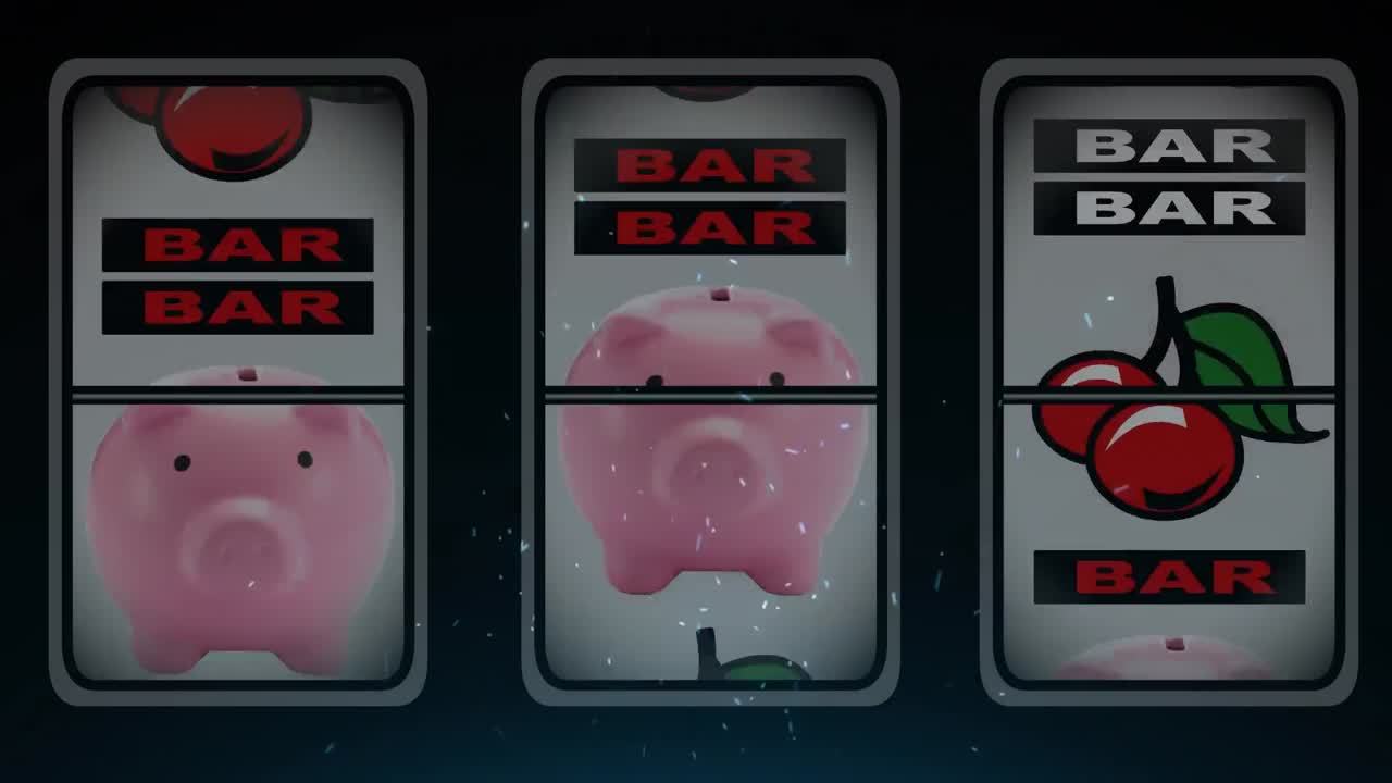 Animação de símbolos de jogo de jackpot em movimento
