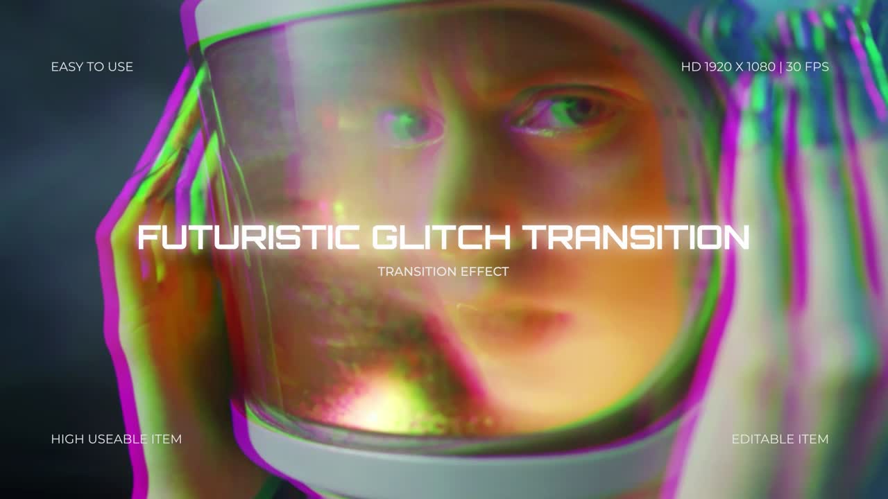 Dynamic Futuristic Glitch Transition Effect with Modern Visuals