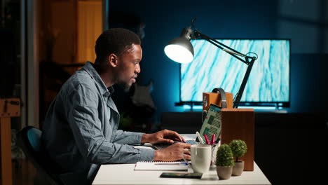 african american consultant examining constitutional balance records