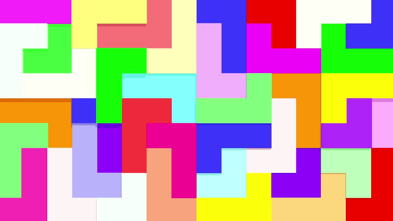 colorida caja de forma geométrica movimiento de bucle sin costuras suavemente alrededor puede ser utilizado como fondo para la educación del niño.