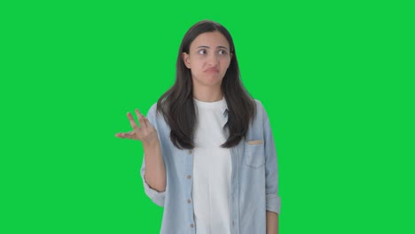 Confused-Indian-girl-asking-what-question-Green-screen