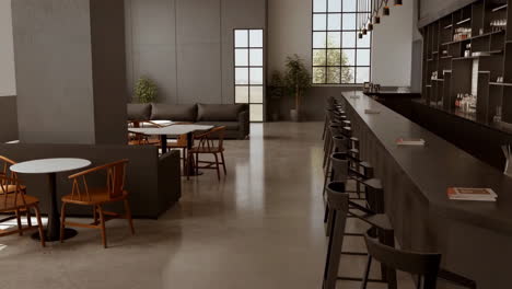modern empty bar and restaurant interior