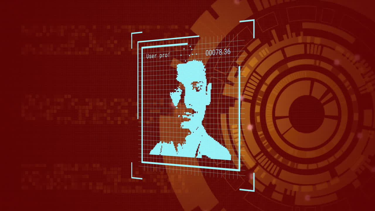 animación de fotos biométricas, procesamiento de datos digitales a través de escaneo de alcance