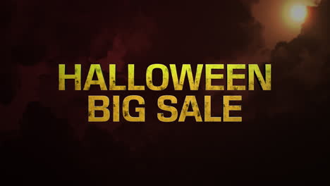 halloween big sale with sun and dark cloud