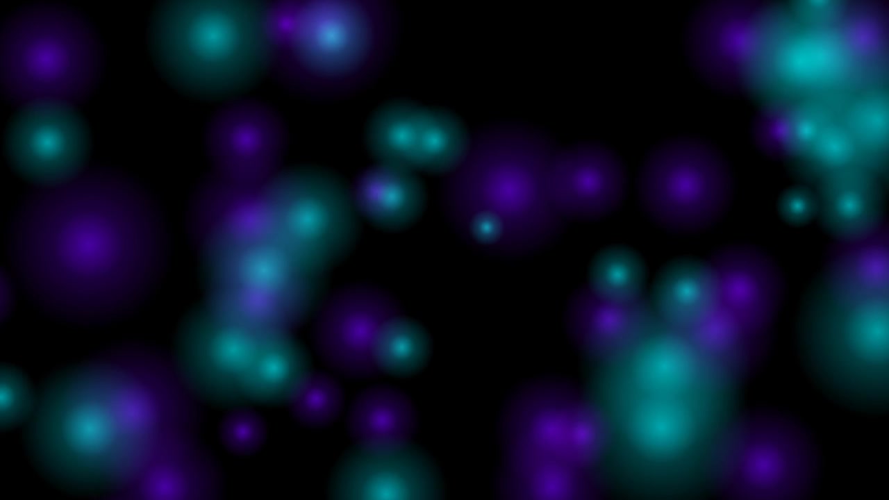Abstract Motion Background with Floating Teal and Purple Glowing Orbs