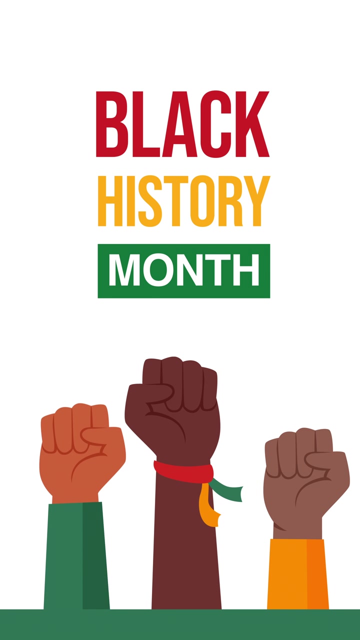 Animated Fists Rise for Black History Month Celebration