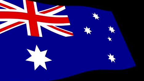 australia flag slow waving in perspective, animation 4k footage