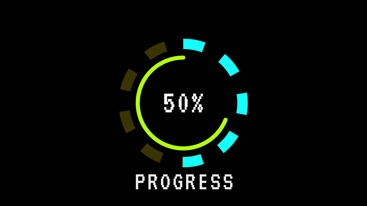Digital Pixelated Progress Bar Loading Animation