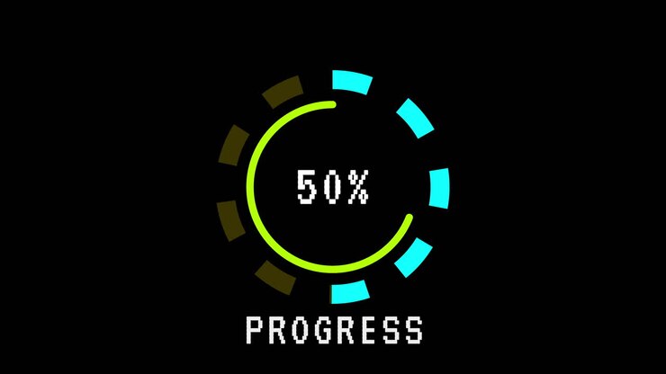 Digital Pixelated Progress Bar Loading Animation