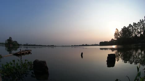 4k-lake-in-calm-afternoon-with-clear-sky-background