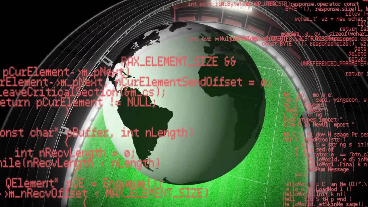 경기장 에서 회전 하는 지구