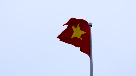 la bandera vietnamita ondeando en el viento