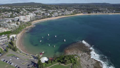 terrigal point by the seaside near broad golden sand beach of terrigal in new south wales, australia