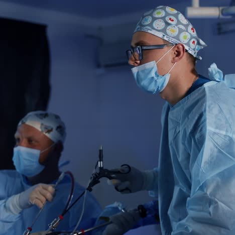 serious surgeon during operation