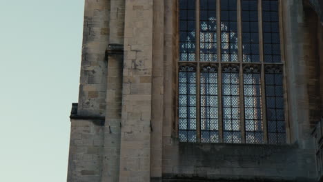 Medieval-Structure-In-Bath-City-In-England---Low-Angle-Shot