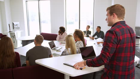 University-Students-Attend-Campus-Lecture-Shot-On-R3D