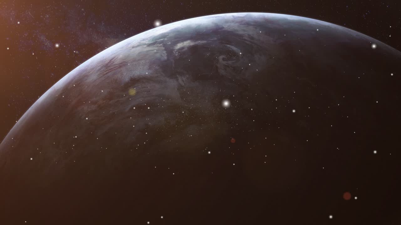 punto de vista, la superficie de la tierra en la noche desde el espacio exterior