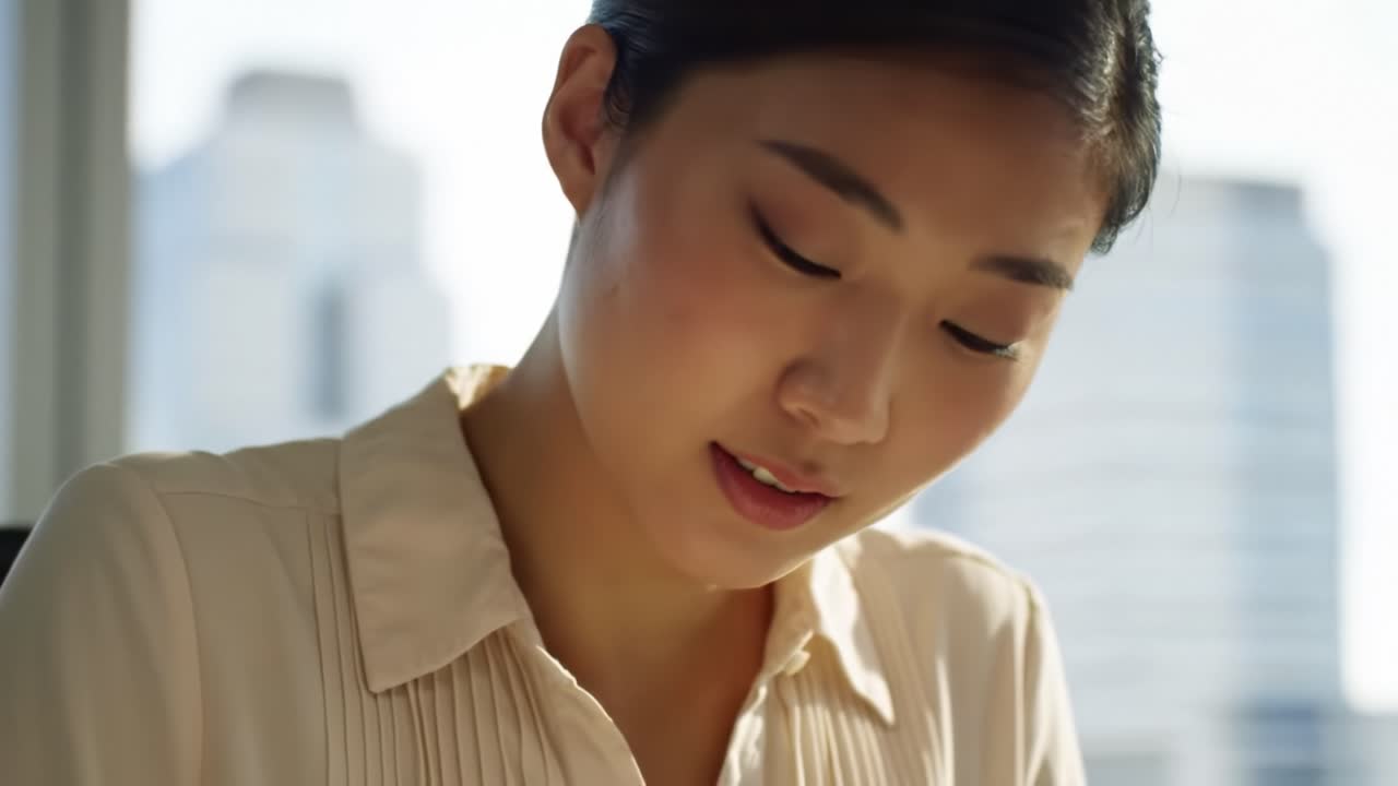 Focused Professional Women Engaged in Task: Attention to Detail and Concentration in Work Environment Captured in Two Distinct Frames