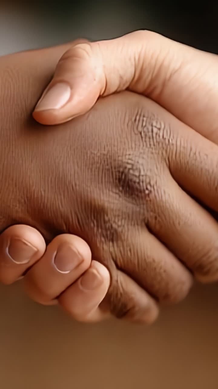 O Poder da Unidade: Um Gesto Simbólico de Amizade Através de um Aperto de Mãos Firme Capturado em Dois Quadros Distintos, Destacando Conexão e Vínculo.