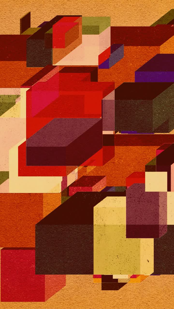 Dynamisk abstrakt animasjon av geometriske former i bevegelse