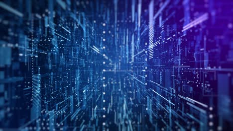 ciberespacio digital futurista, matriz de datos digitales en movimiento, conexión de alta velocidad proceso de análisis de datos fondo abstracto. bucle sin costuras 4k
