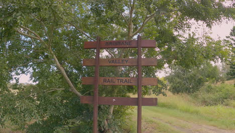 old heritage sign along old rail line, brisbane valley rail trail, qld 4k