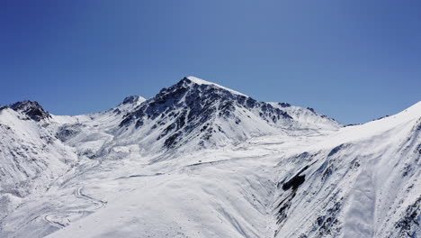 beautiful snowing mountain in almaty kazakhstan