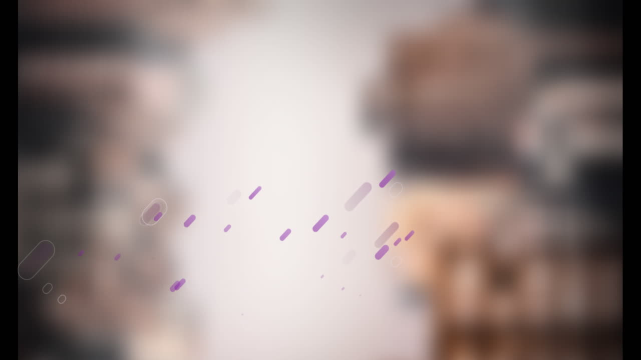 초점을 맞추지 않은 추상적인 배경에 대해 움직이는 보라색 검색 바의 애니메이션