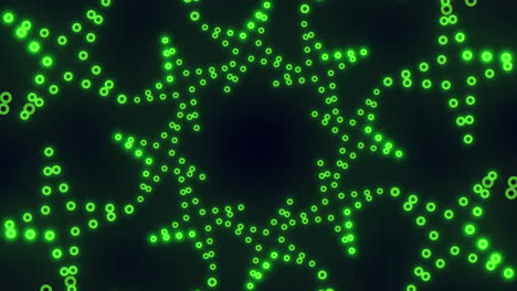 intrincado patrón de puntos verdes sobre un fondo negro