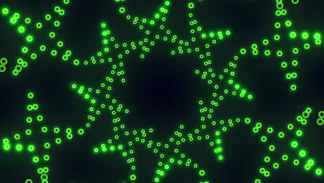 intricate green dot pattern on black background