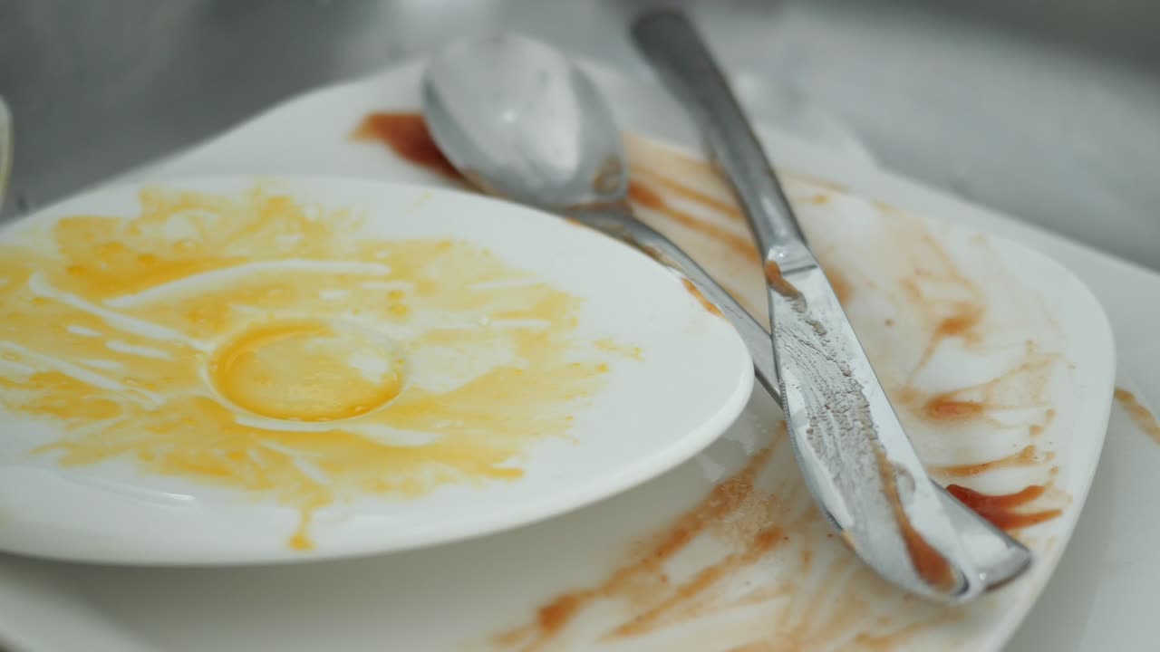 Dirty Dishes in a Kitchen Sink