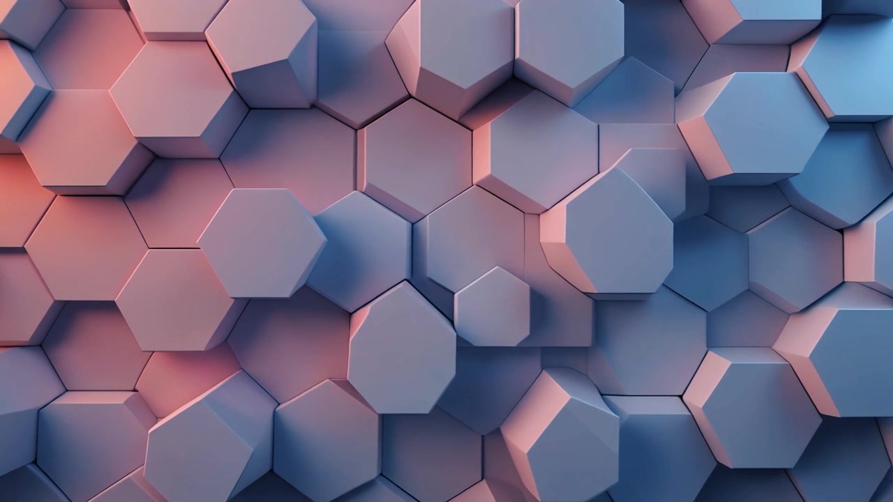 Fundo Geométrico Hexagonal 3D Abstrato com Iluminação Suave