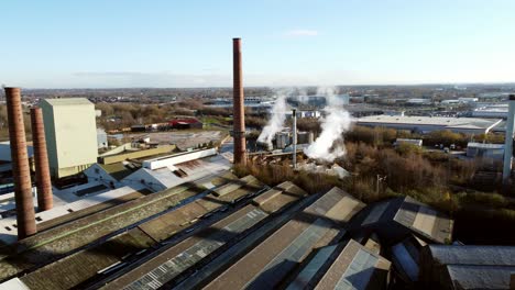 pilkington glass factory warehouse buildings aerial view over industrial manufacturing offices