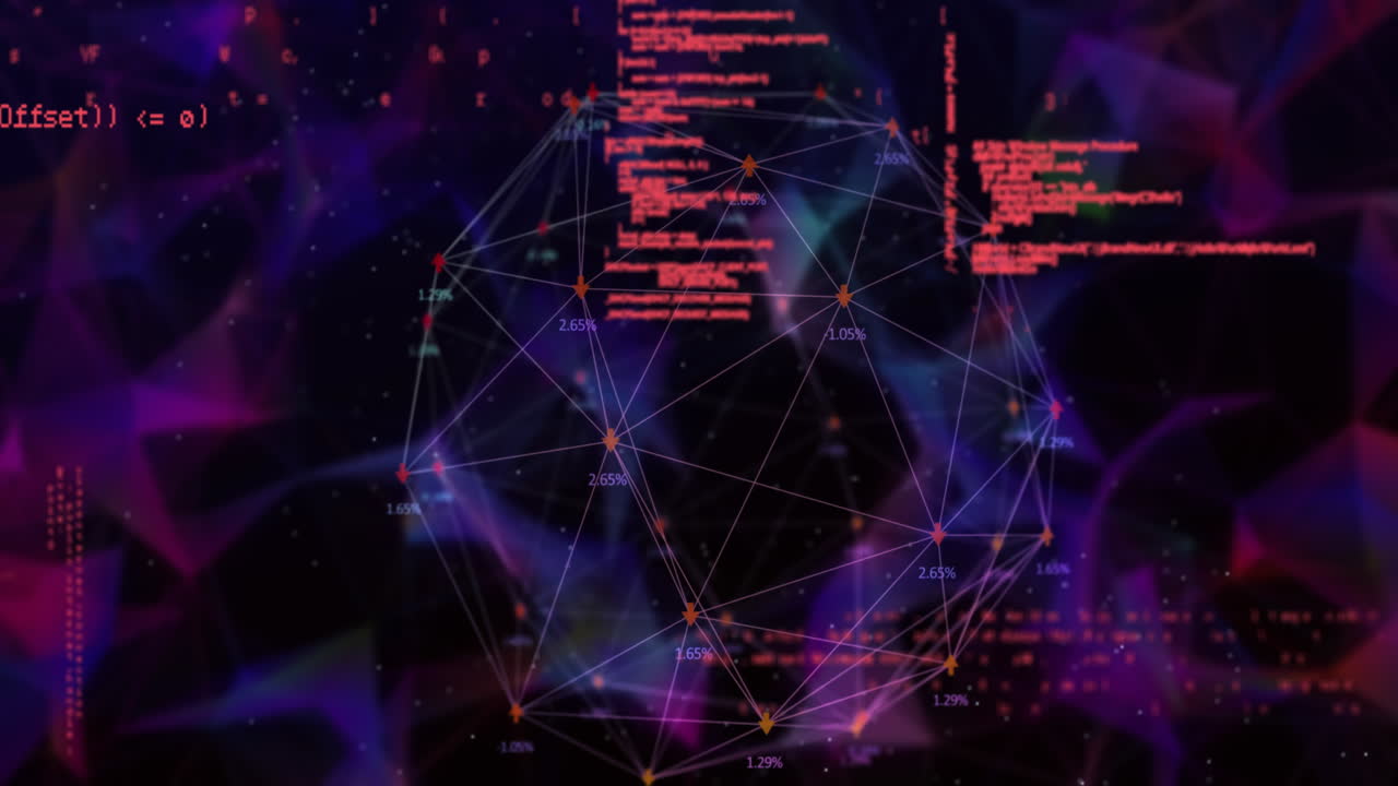 animación del globo con red de conexiones y procesamiento de datos