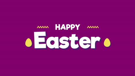 Animated-closeup-Happy-Easter-text-on-purple-background