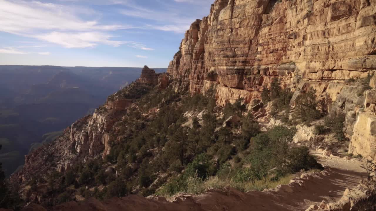 South Kaibab trail on the south rim of the Grand Canyon. Dynamic sunset lighting.