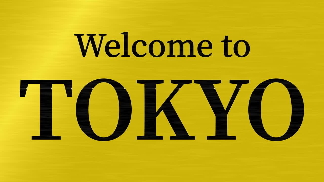 bienvenido a tokio mensaje de texto animación gráficos de movimiento