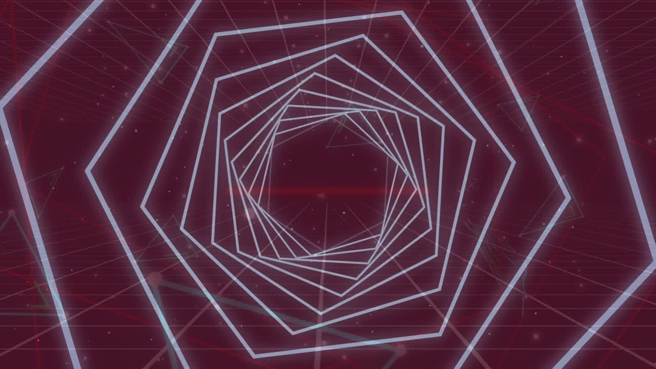 Animation of moving shapes on black background