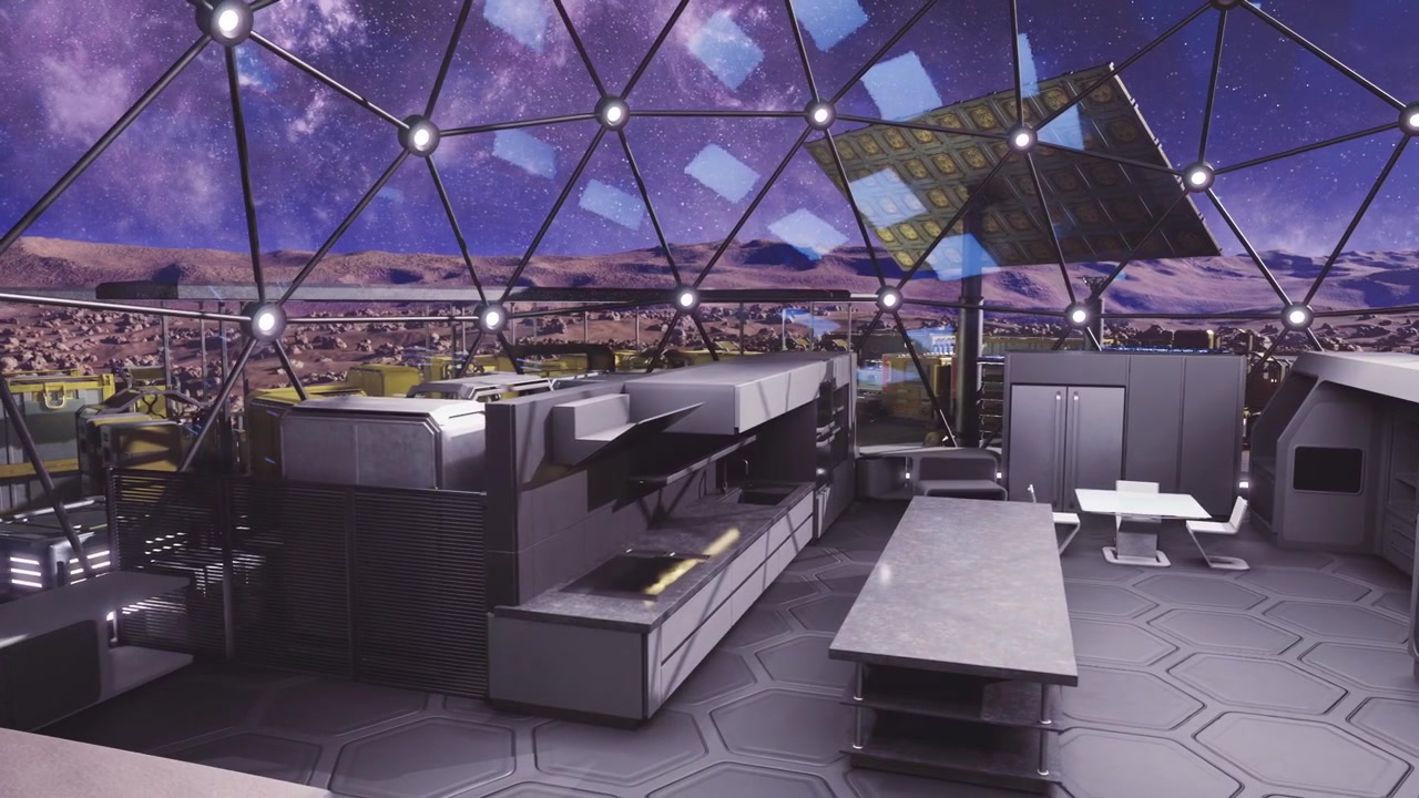 Shared seating plan for outdoor social feast under celestial illumination