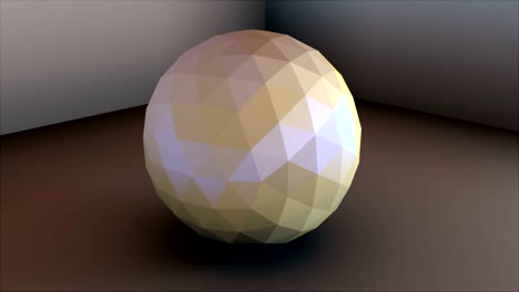 baja esfera poli está en la esquina, forma simple, 3d renderización fondo moderno