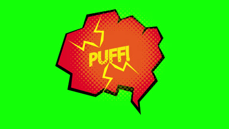 Cartoon-Puff-Comic-Blase-Sprachschleifen-Animationsvideo,-Transparenter-Hintergrund-Mit-Alphakanal.