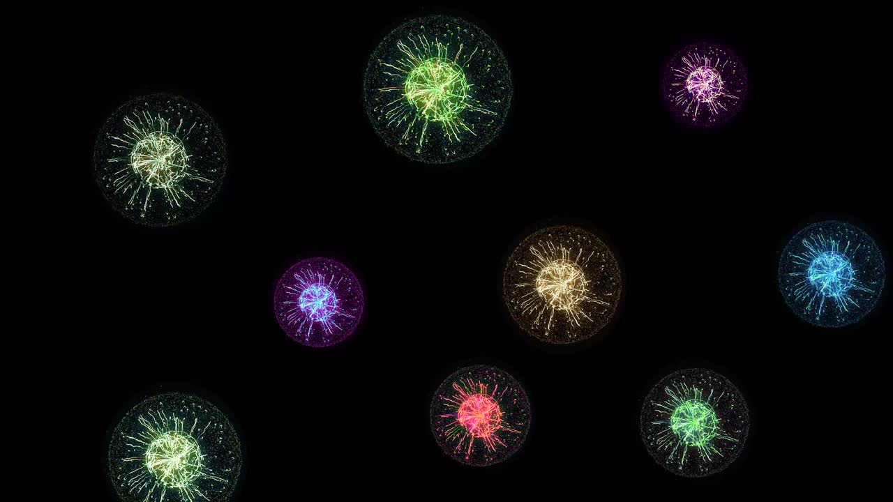 Abstract Colorful Fireworks