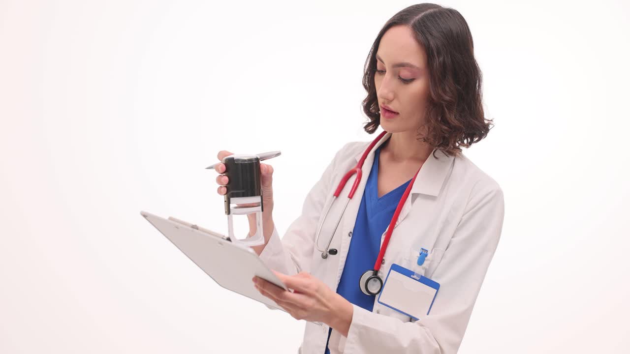 Female doctor writing a prescription