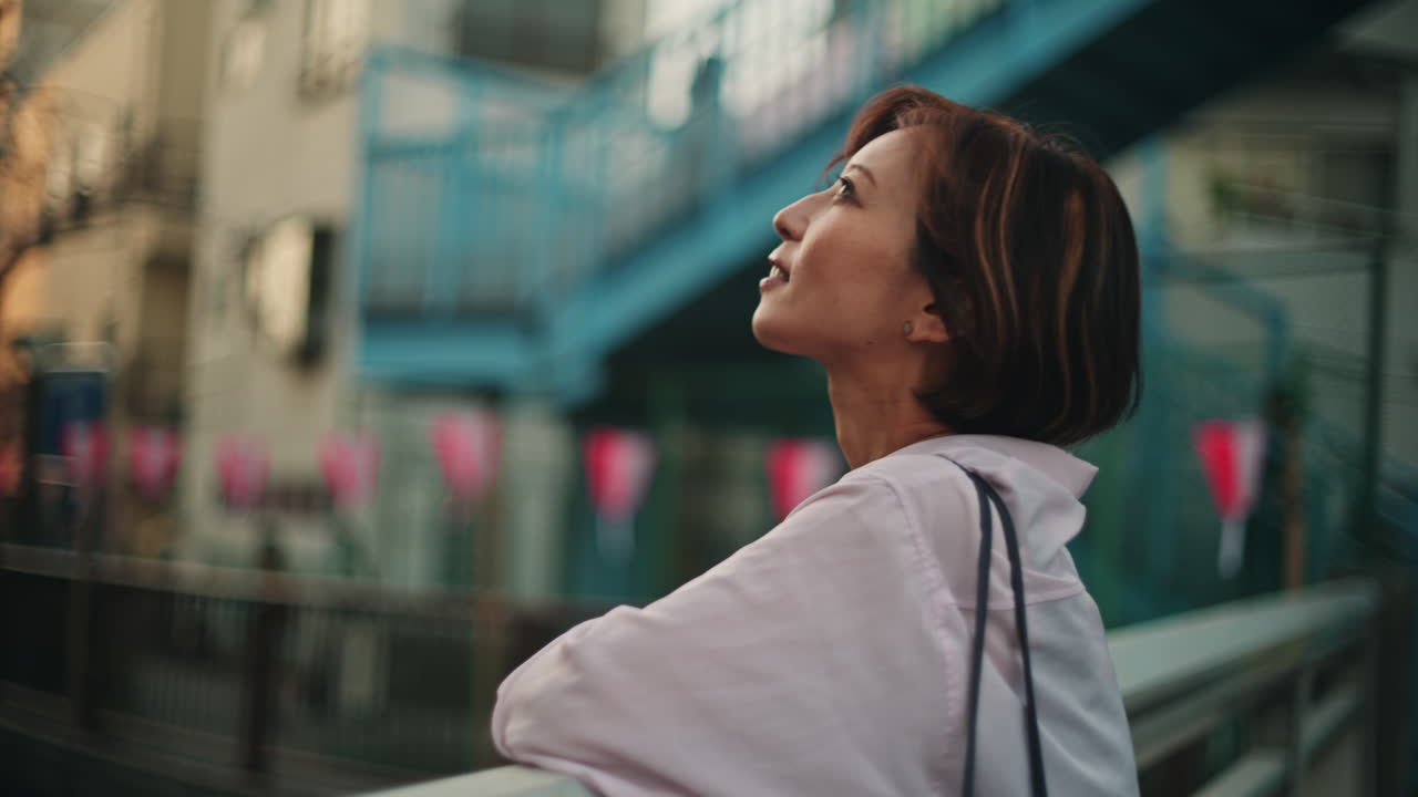 Asian woman in an urban setting